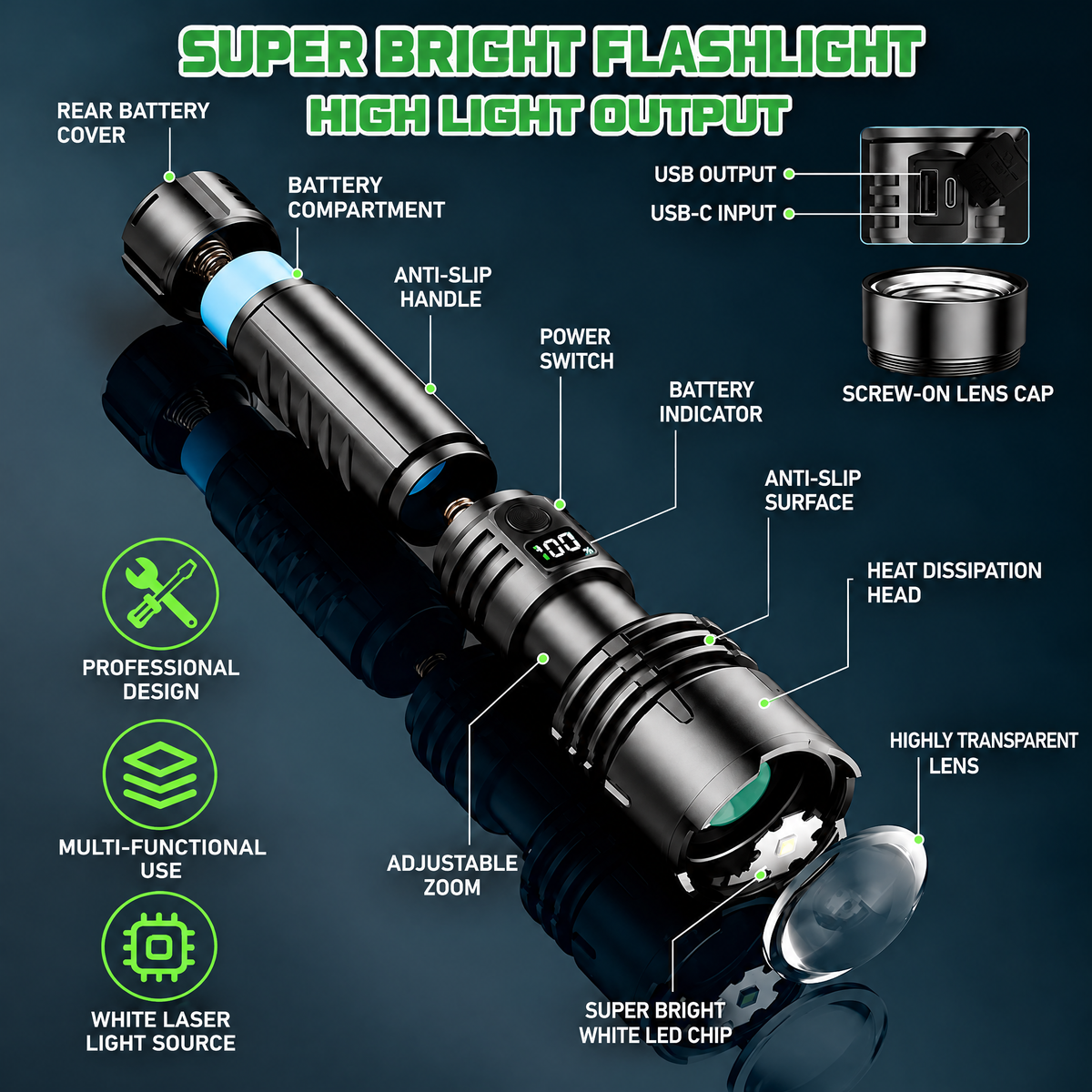 Flashlight components and controls